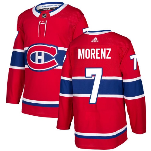 Adidas Men Montreal Canadiens 7 Howie Morenz Red Home Authentic Stitched NHL Jersey